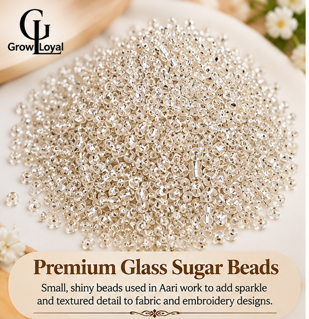 Premium Glass Sugar Bead_Silver(50g)