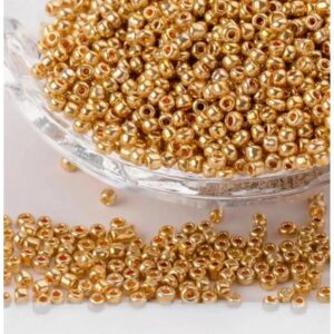 glass sugar bead gold